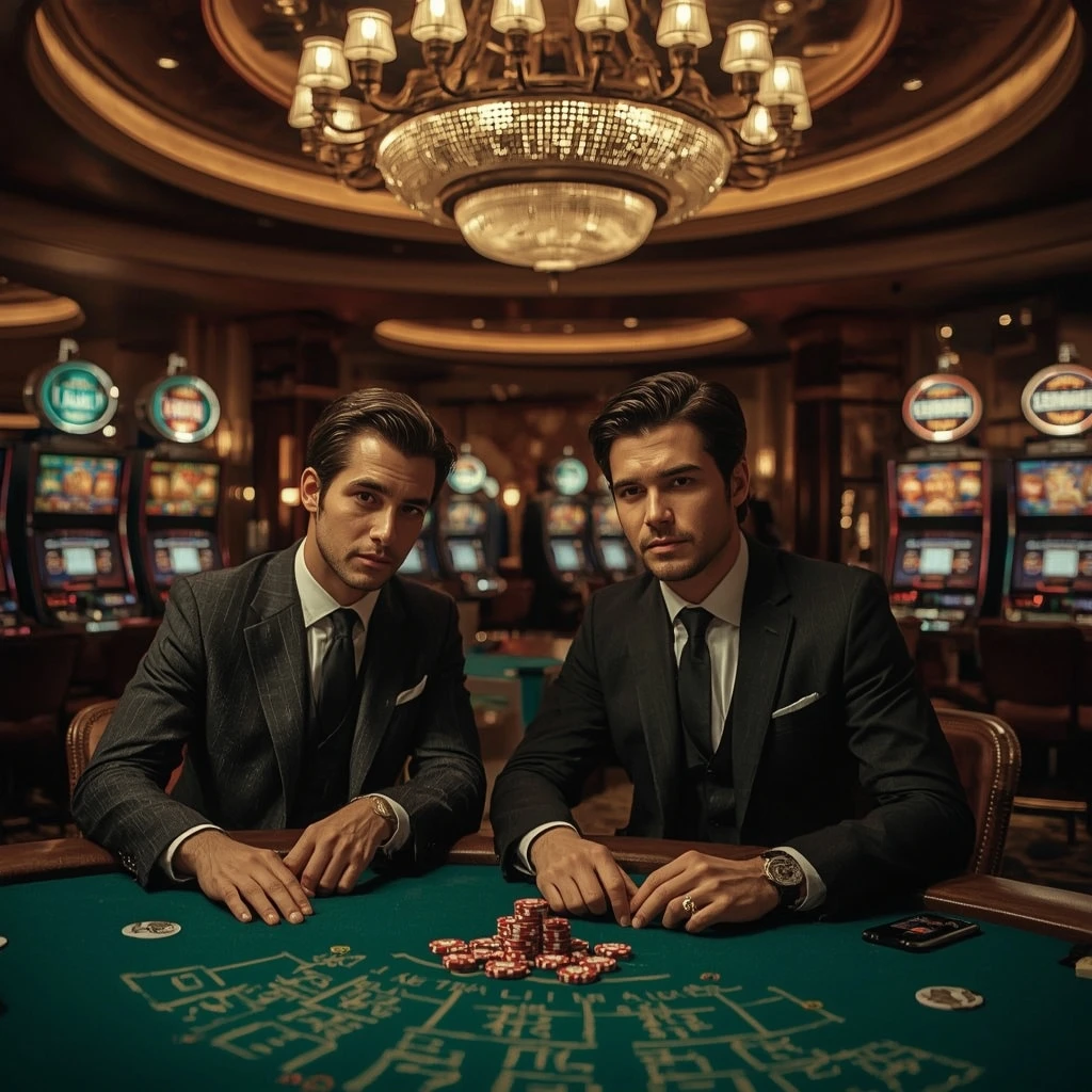 Deux joueurs de poker dans un BRUTAL CASINO